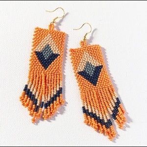 Ink alloy beaded earrings